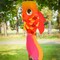 In the Breeze 5221 — 30-inch Hot Damsel Fish Windsock — Colorful Orange and Red Fishsock Hanging Garden Décor with Detailed Printed Graphics